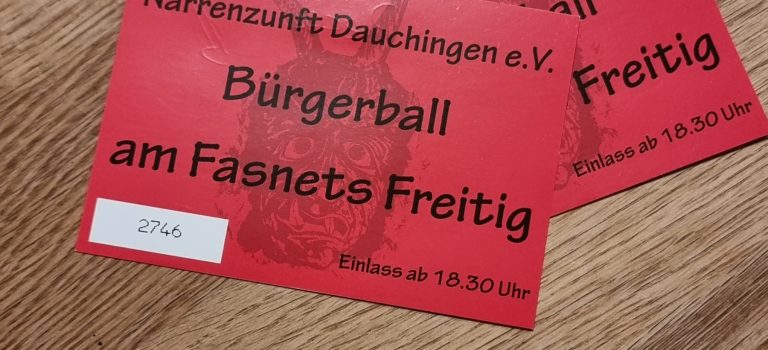 Kartenverkauf Bürgerball